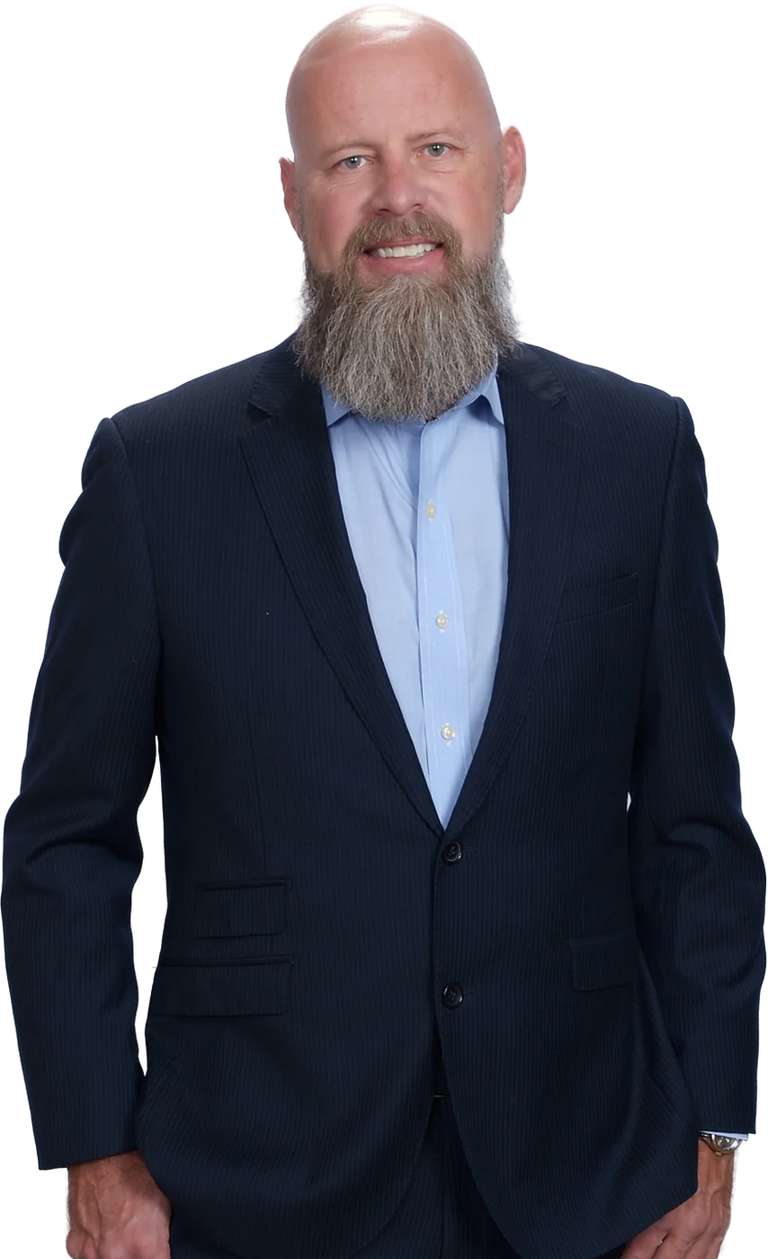 Joe Cook in a navy suit
